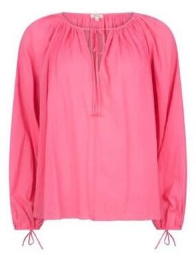 Love Stories Bright Pink Costa Blouse with Tie Neck